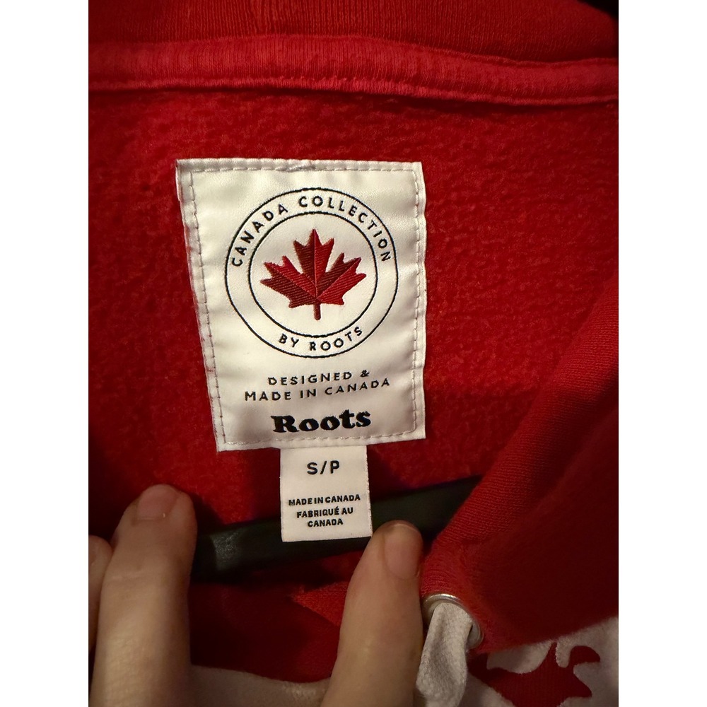 Roots Canada Collection Red Beaver Logo Pullover Hoodie Sweatshirt Small S/P - Picture 4 of 11